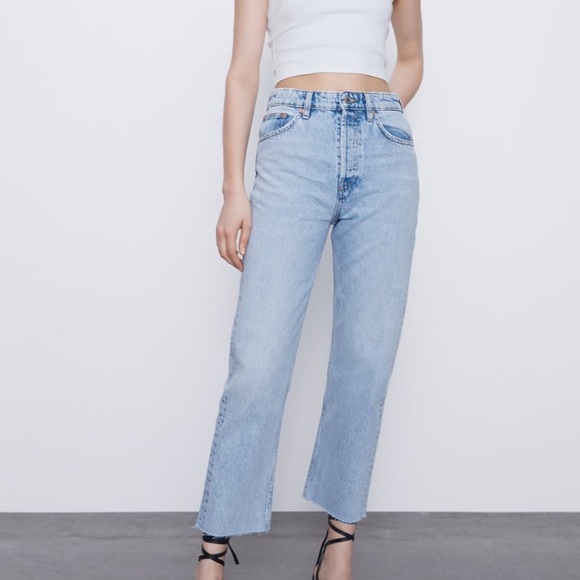 Zara High Rise Straight Leg Denim - Picture 2 of 5